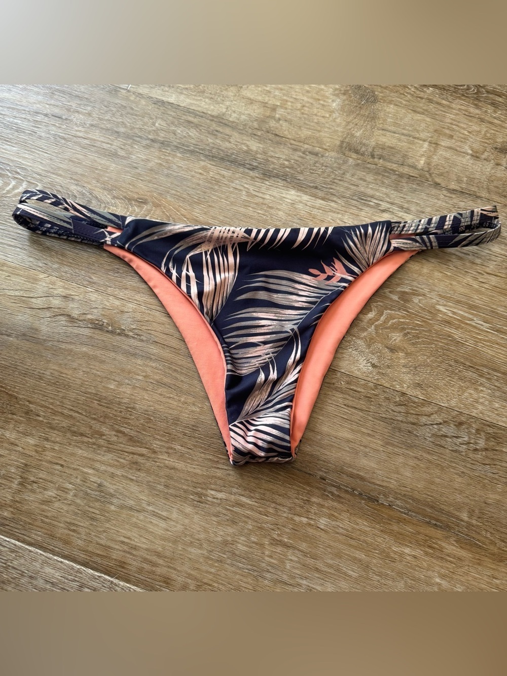 Tavik Women's Swimwear Medium Vine Side Straps Bikini Bottom Pool Navy Blue M
